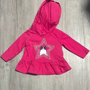 Carters Pink Hooded Toddler Top with Star Design 6M
